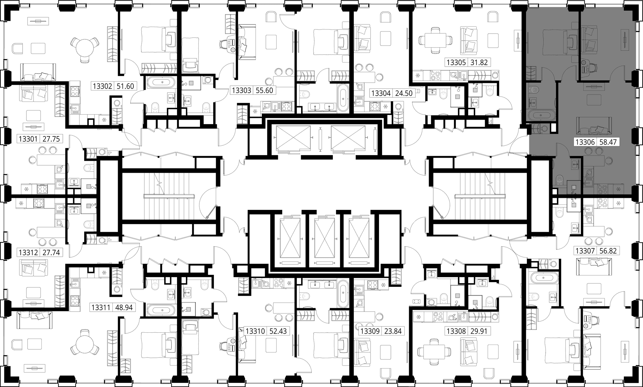 2-комн. Квартира 58.47 м², город Москва, ул. Верейская