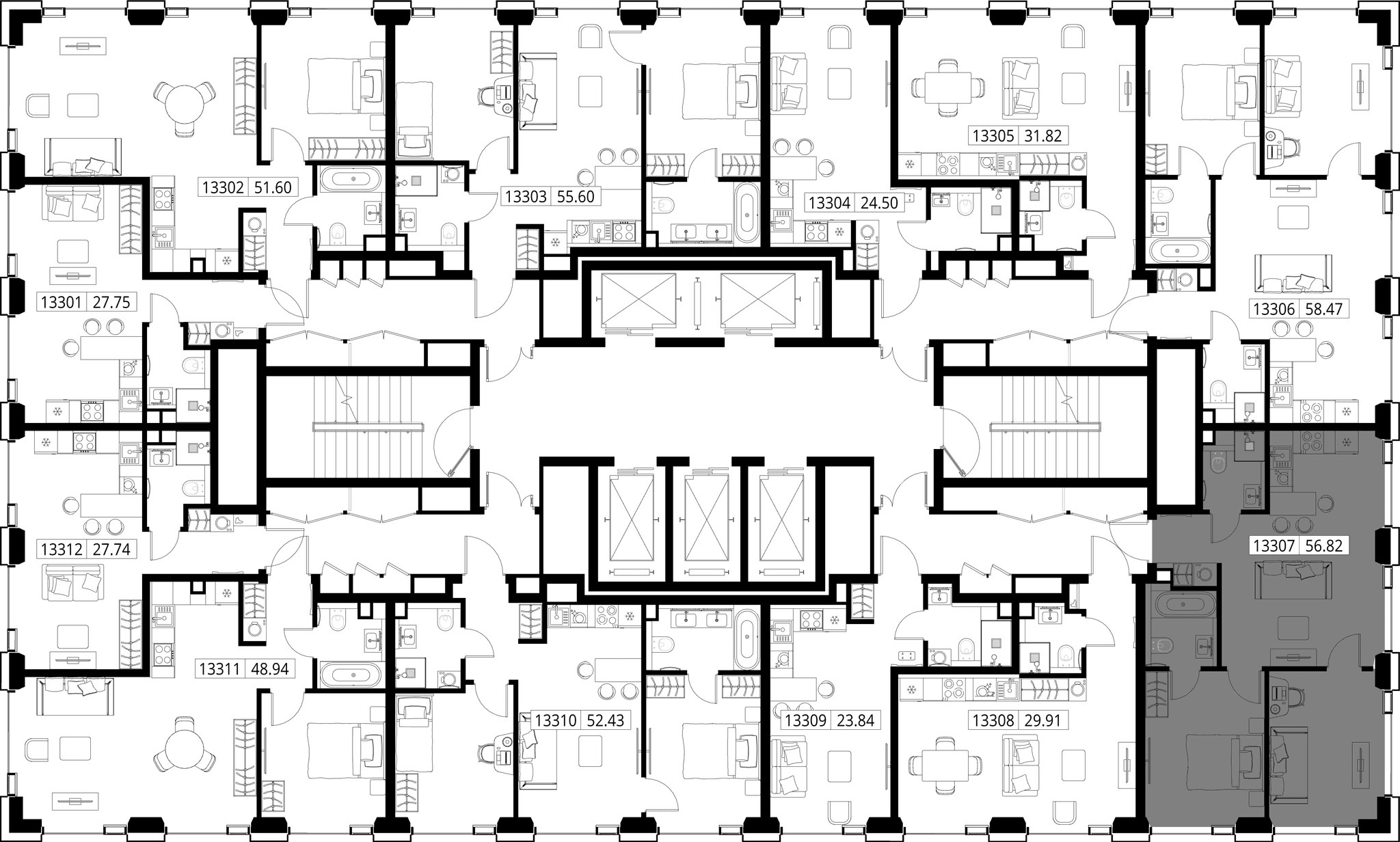 2-комн. Квартира 56.82 м², город Москва, ул. Верейская