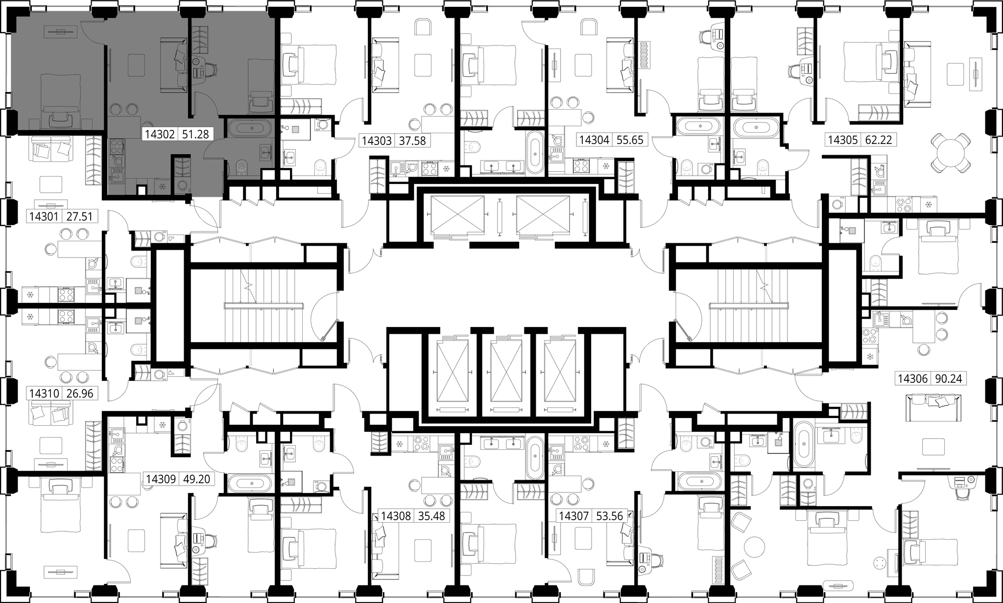 2-комн. Квартира 51.28 м², город Москва, ул. Верейская