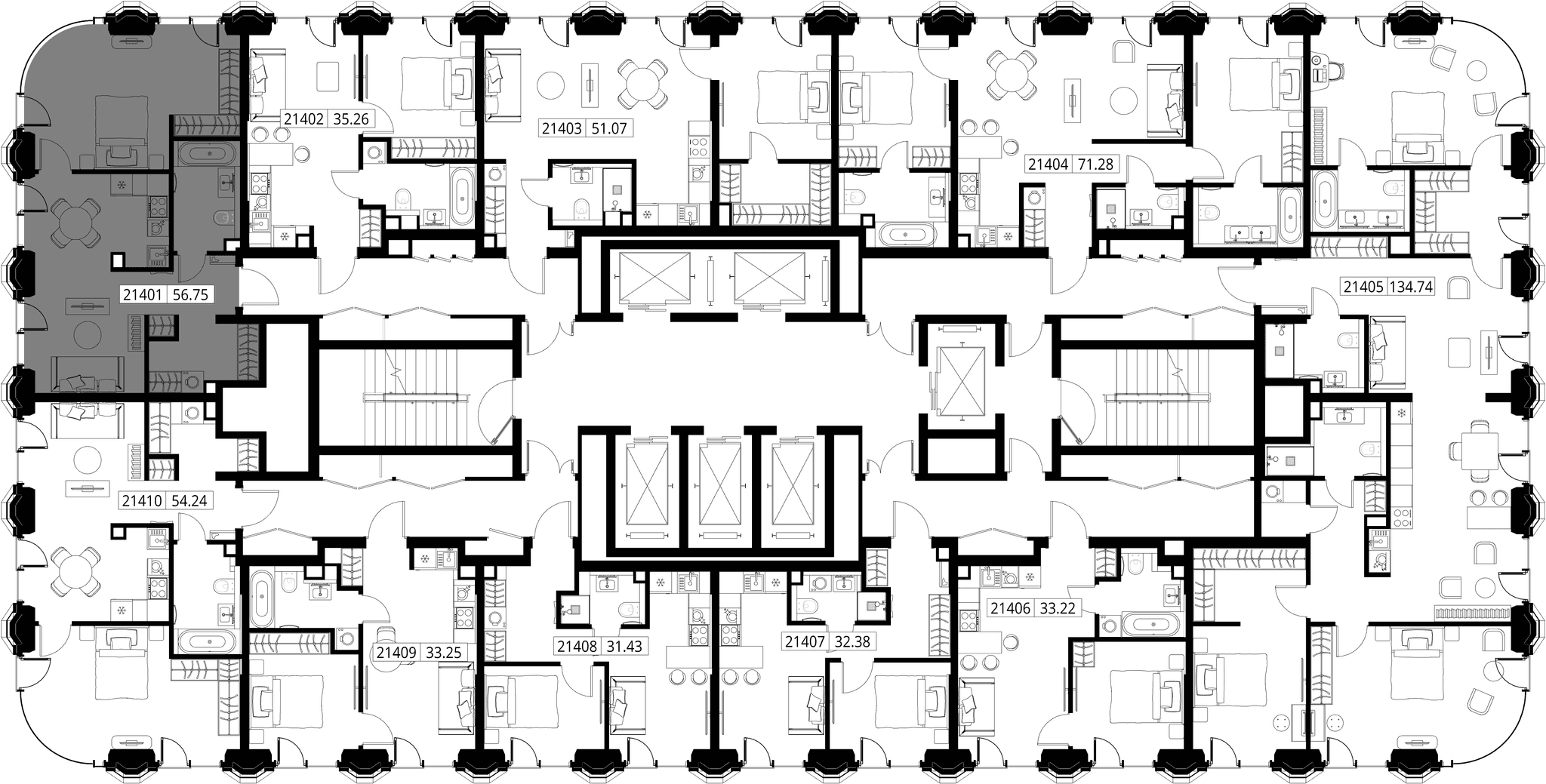 1-комн. Квартира 55.33 м², город Москва, ул. Верейская