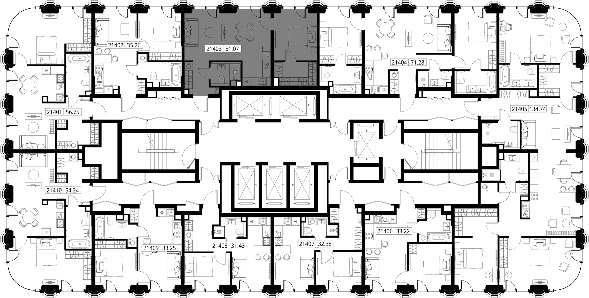 1-комн. Квартира 50.03 м², город Москва, ул. Верейская