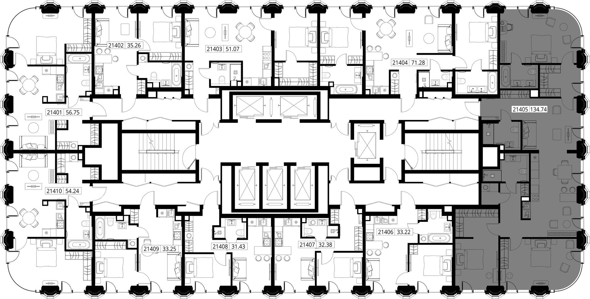 3-комн. Квартира 132.84 м², город Москва, ул. Верейская
