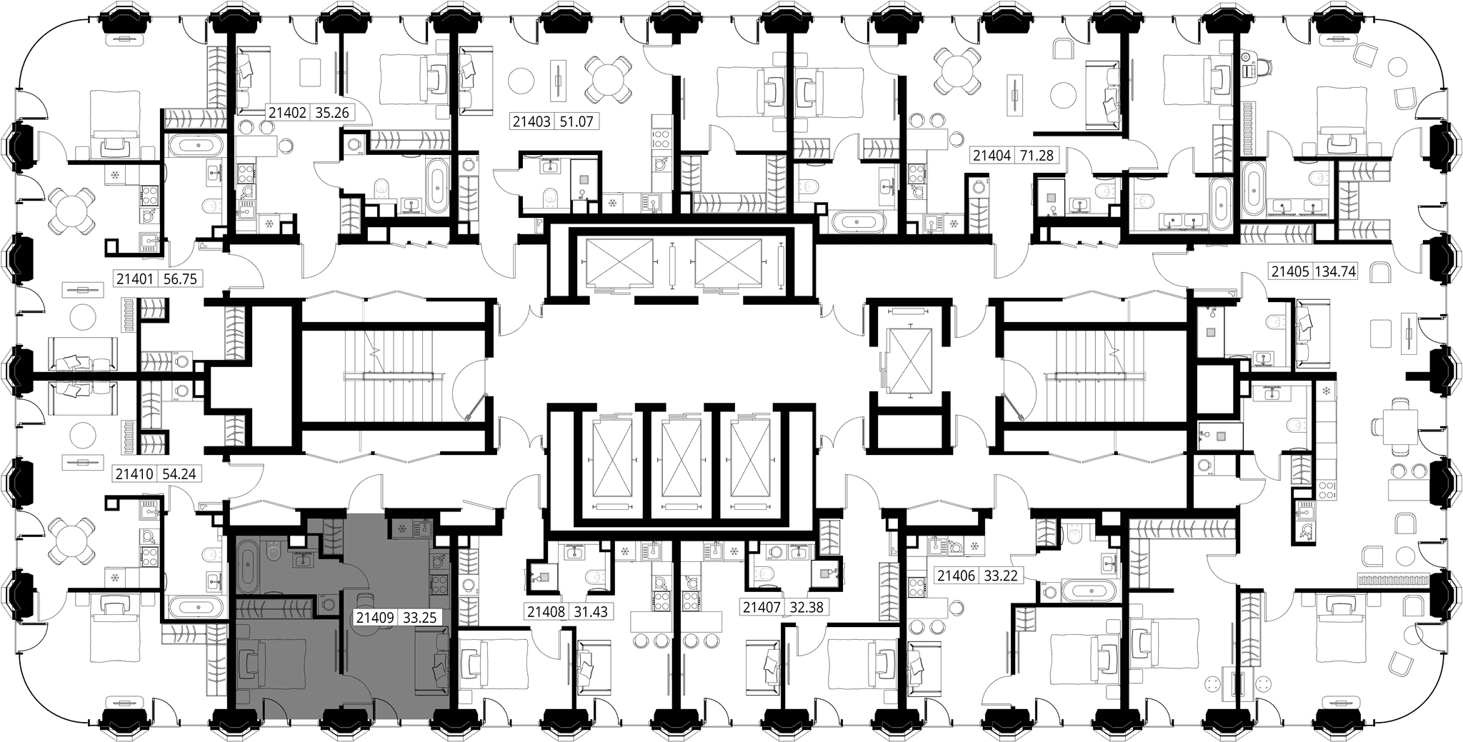 1-комн. Квартира 32.60 м², город Москва, ул. Верейская