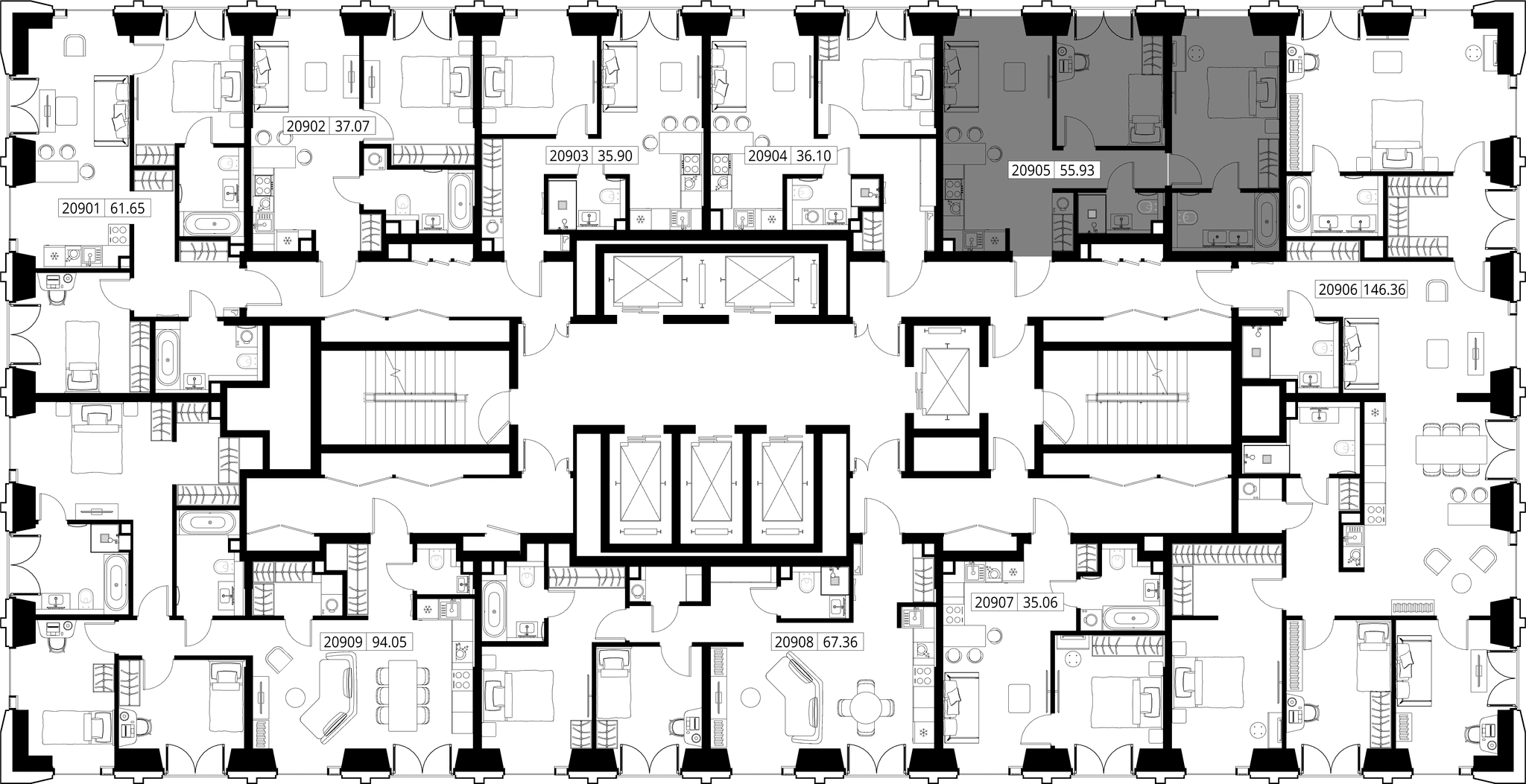 2-комн. Квартира 55.93 м², город Москва, ул. Верейская