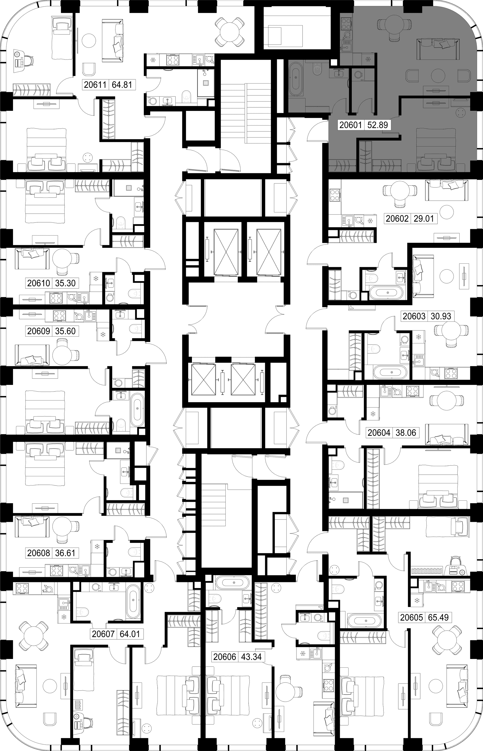 1-комн. Квартира 52.89 м², г Москва, Можайский р-н