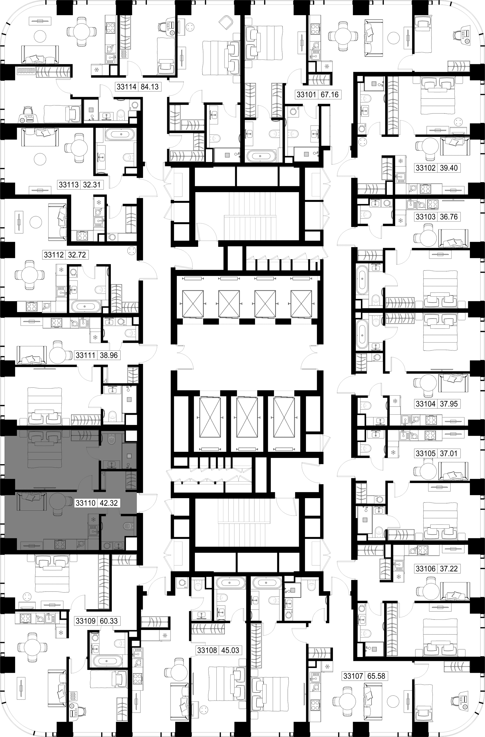 1-комн. Квартира 42.32 м², г Москва, Можайский р-н