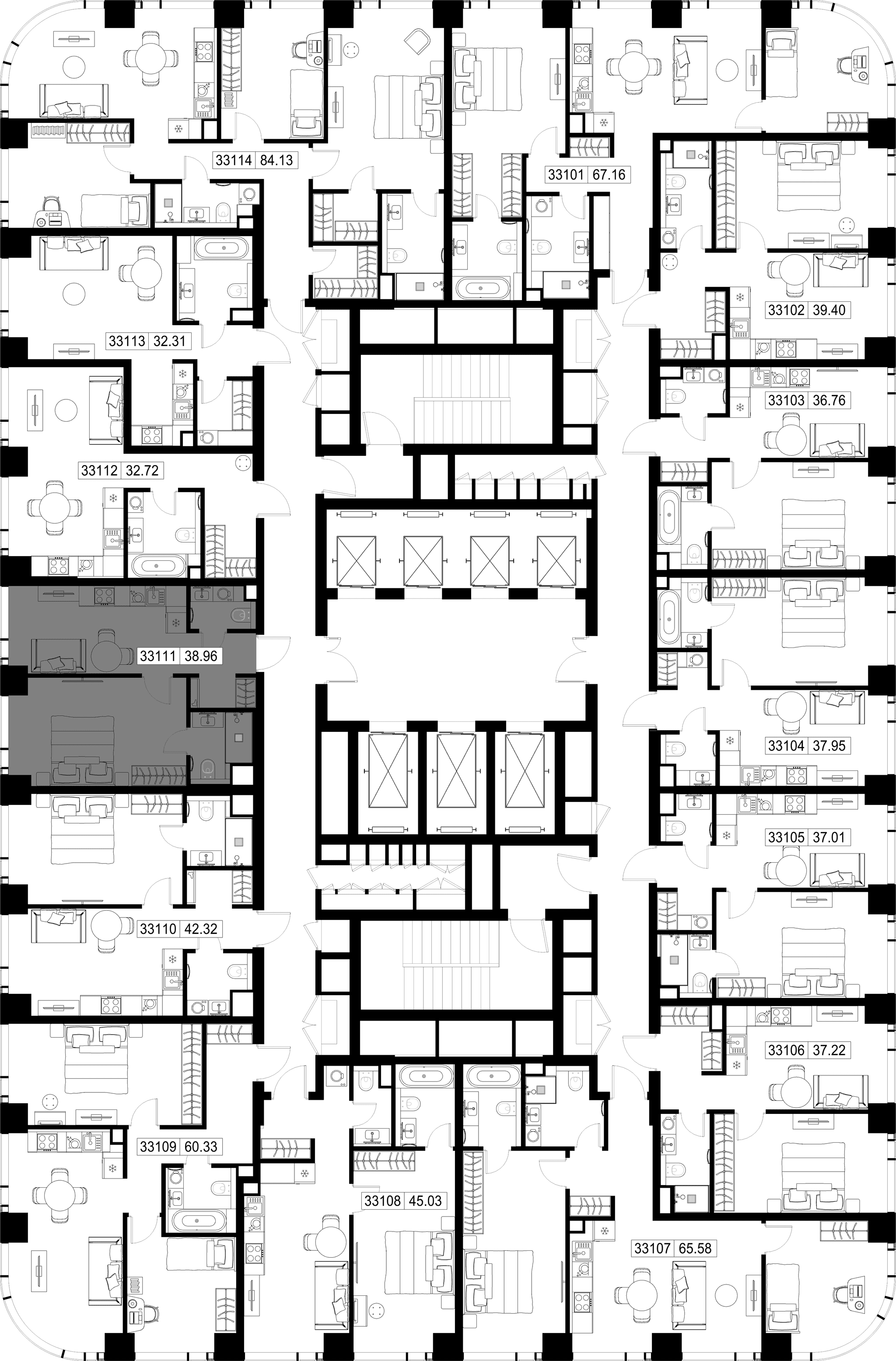 1-комн. Квартира 38.96 м², г Москва, Можайский р-н
