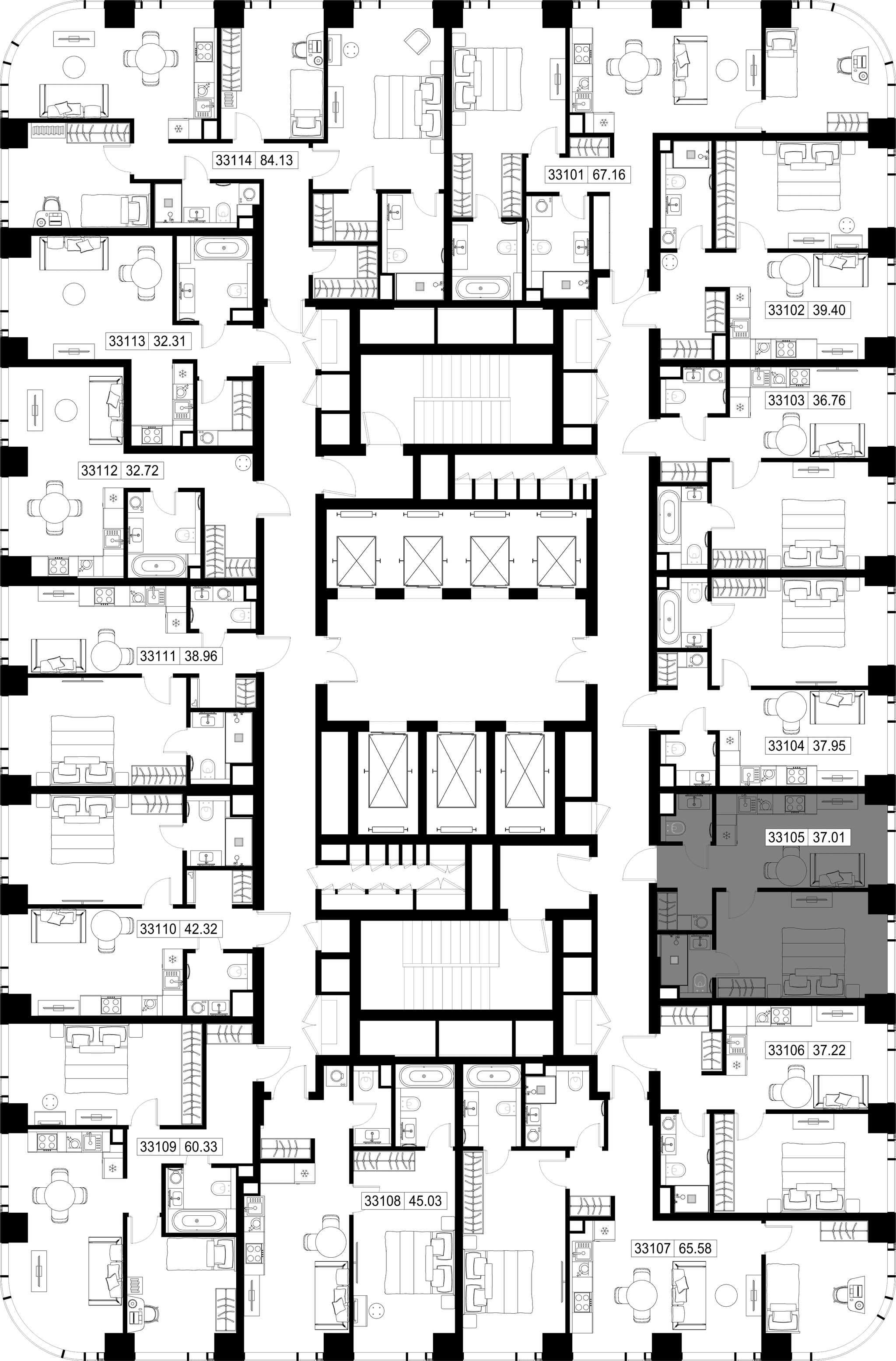 1-комн. Квартира 37.01 м², г Москва, Можайский р-н