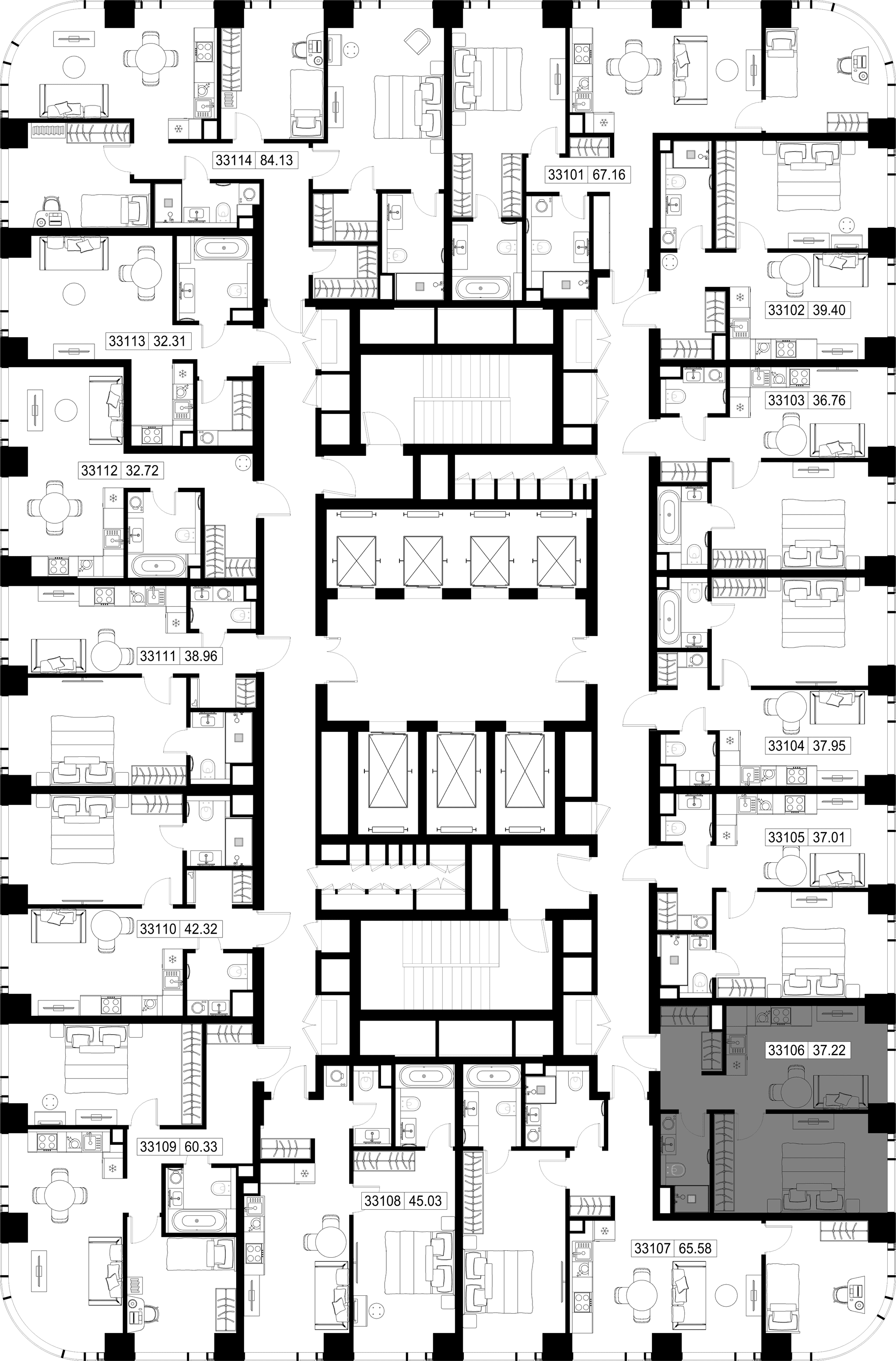 1-комн. Квартира 37.22 м², г Москва, Можайский р-н