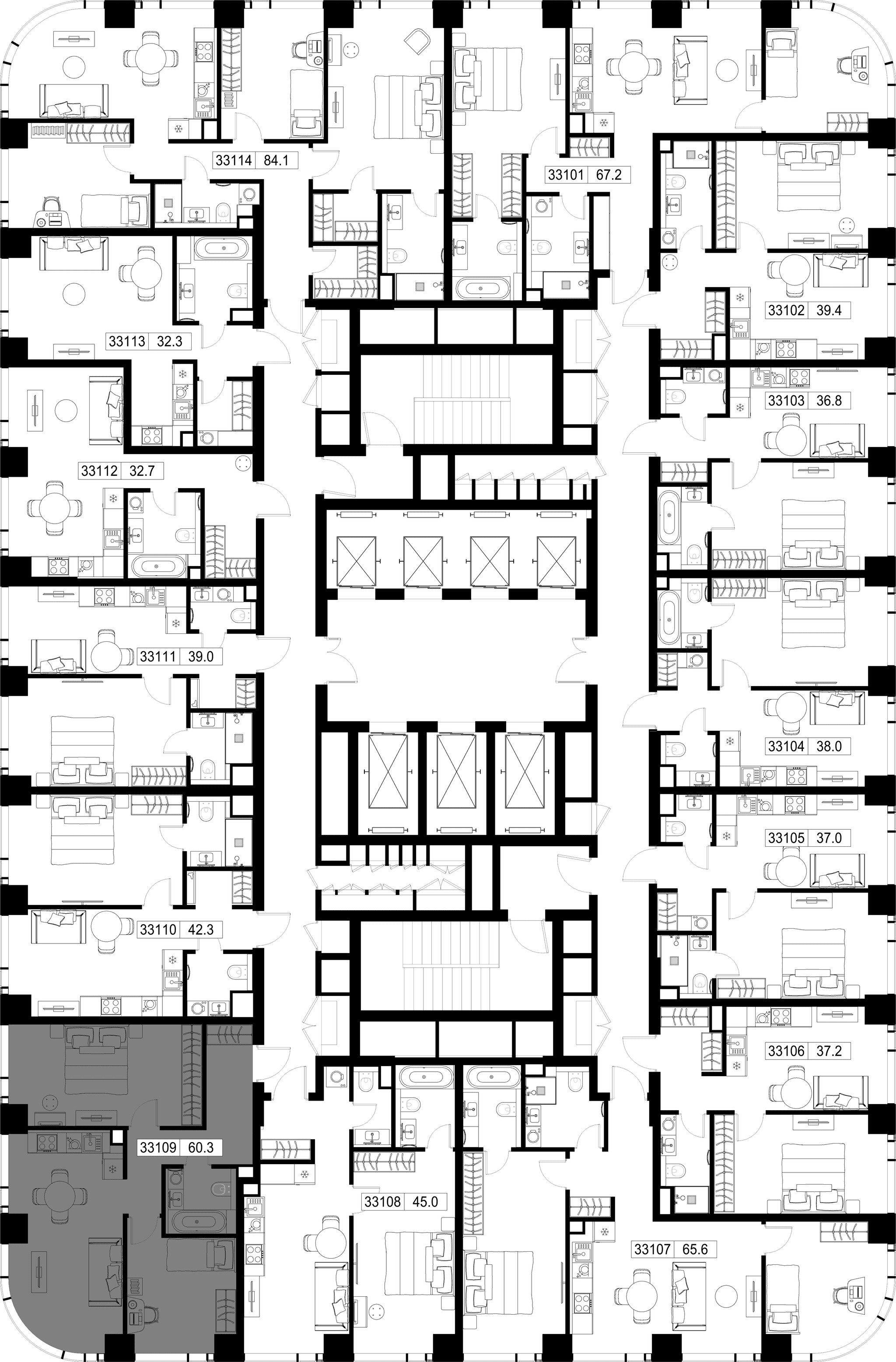 2-комн. Квартира 60.33 м², г Москва, Можайский р-н