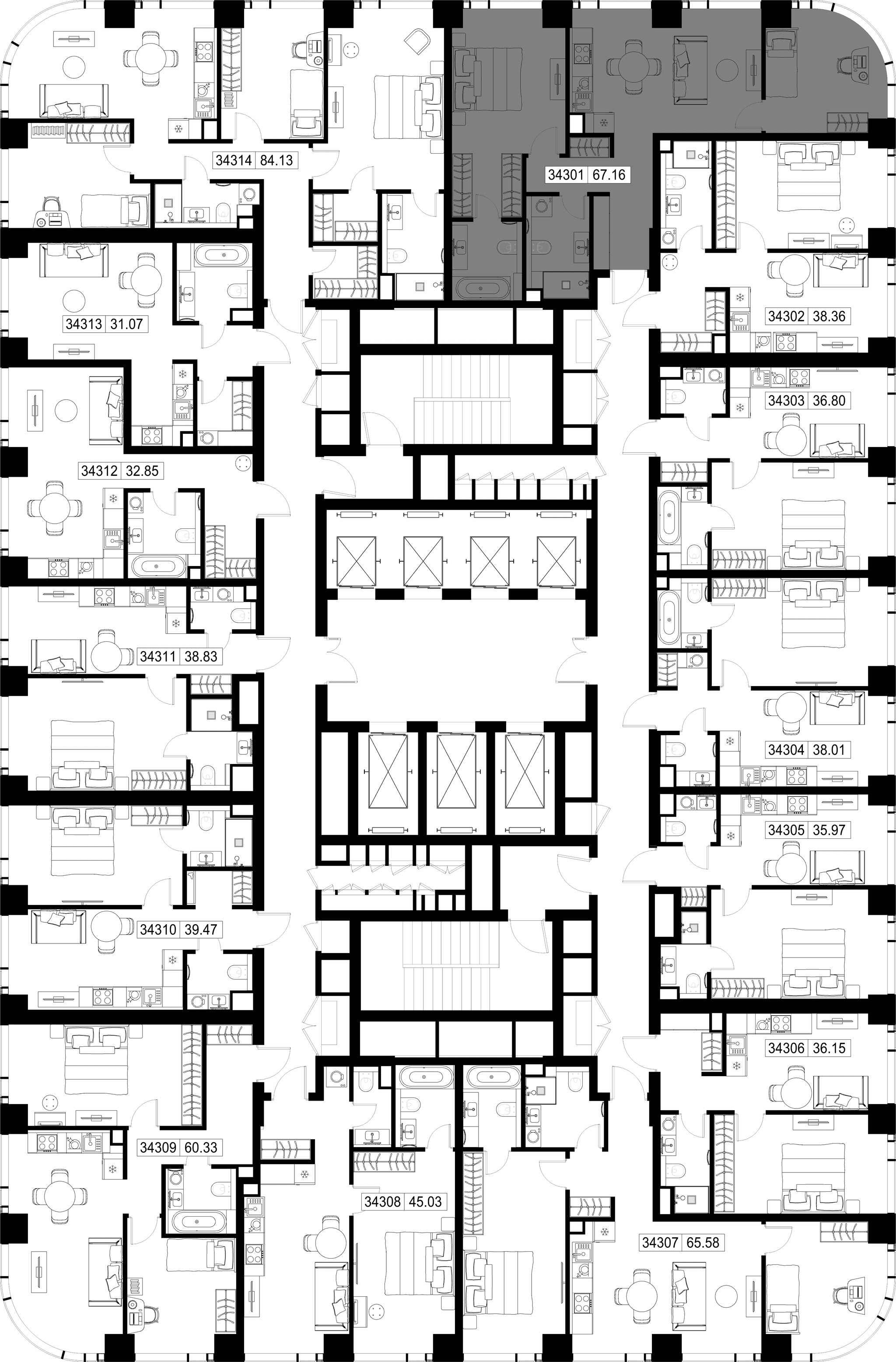 2-комн. Квартира 67.16 м², г Москва, Можайский р-н
