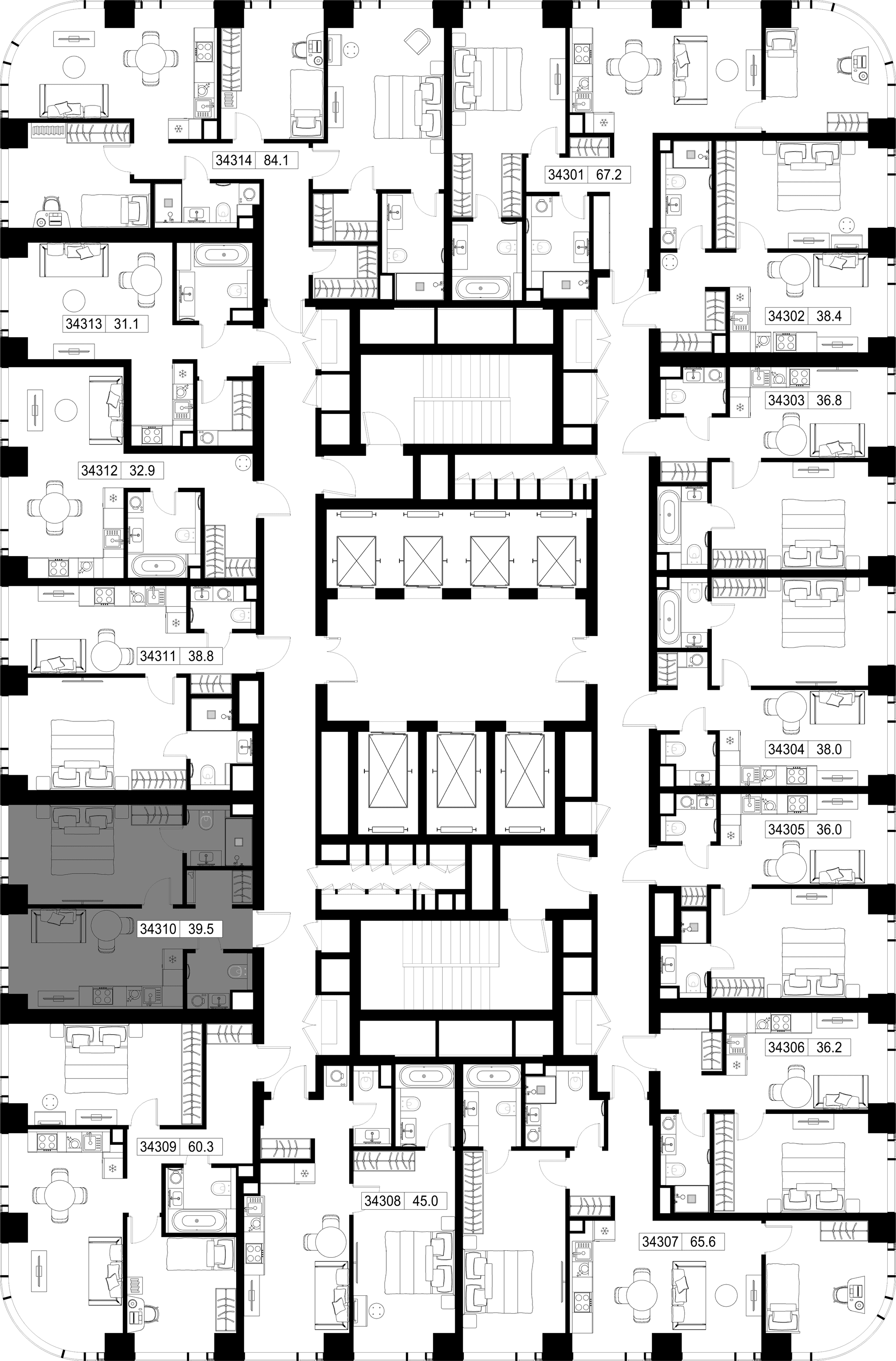 1-комн. Квартира 39.47 м², г Москва, Можайский р-н
