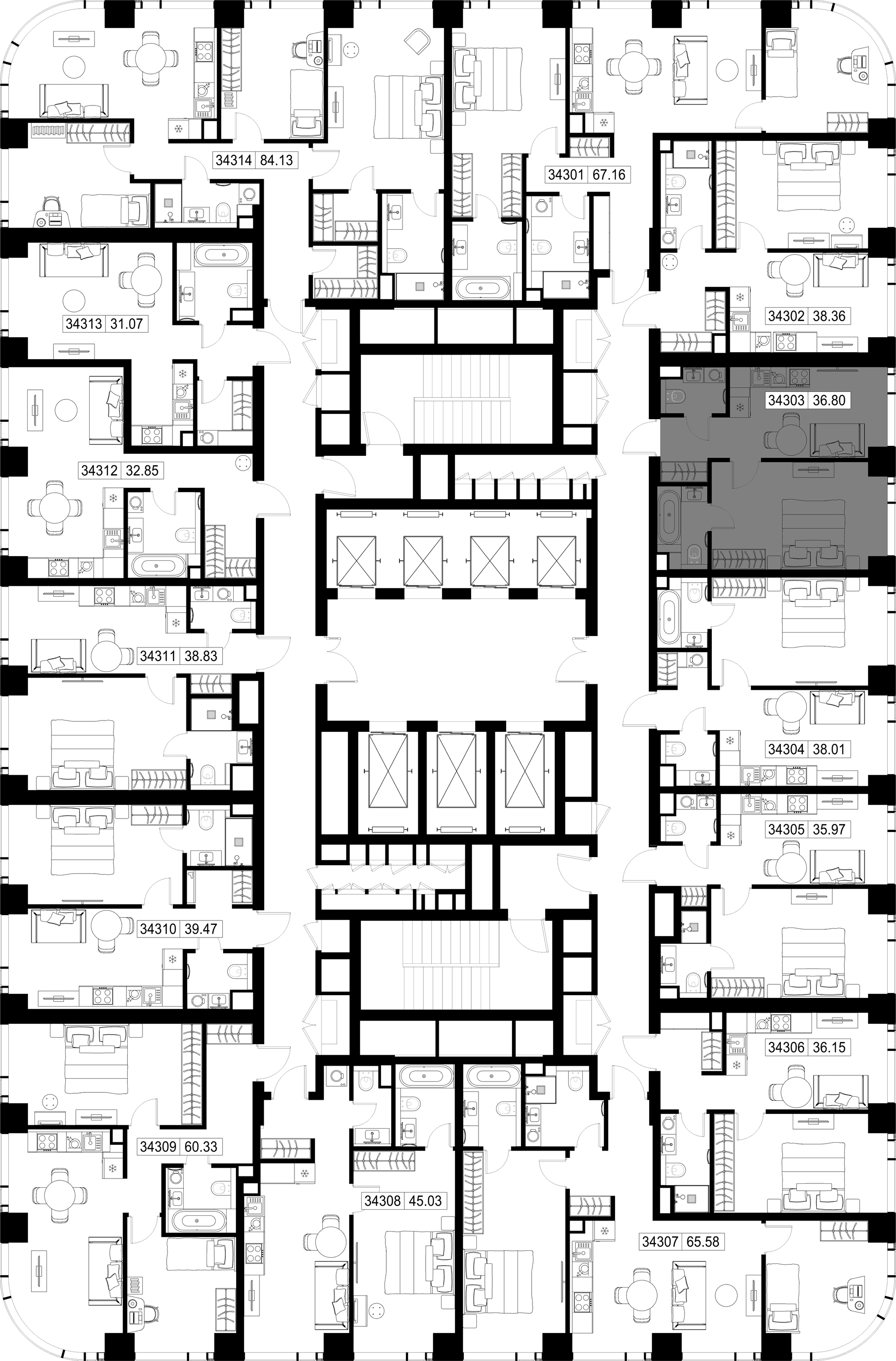 1-комн. Квартира 36.80 м², г Москва, Можайский р-н