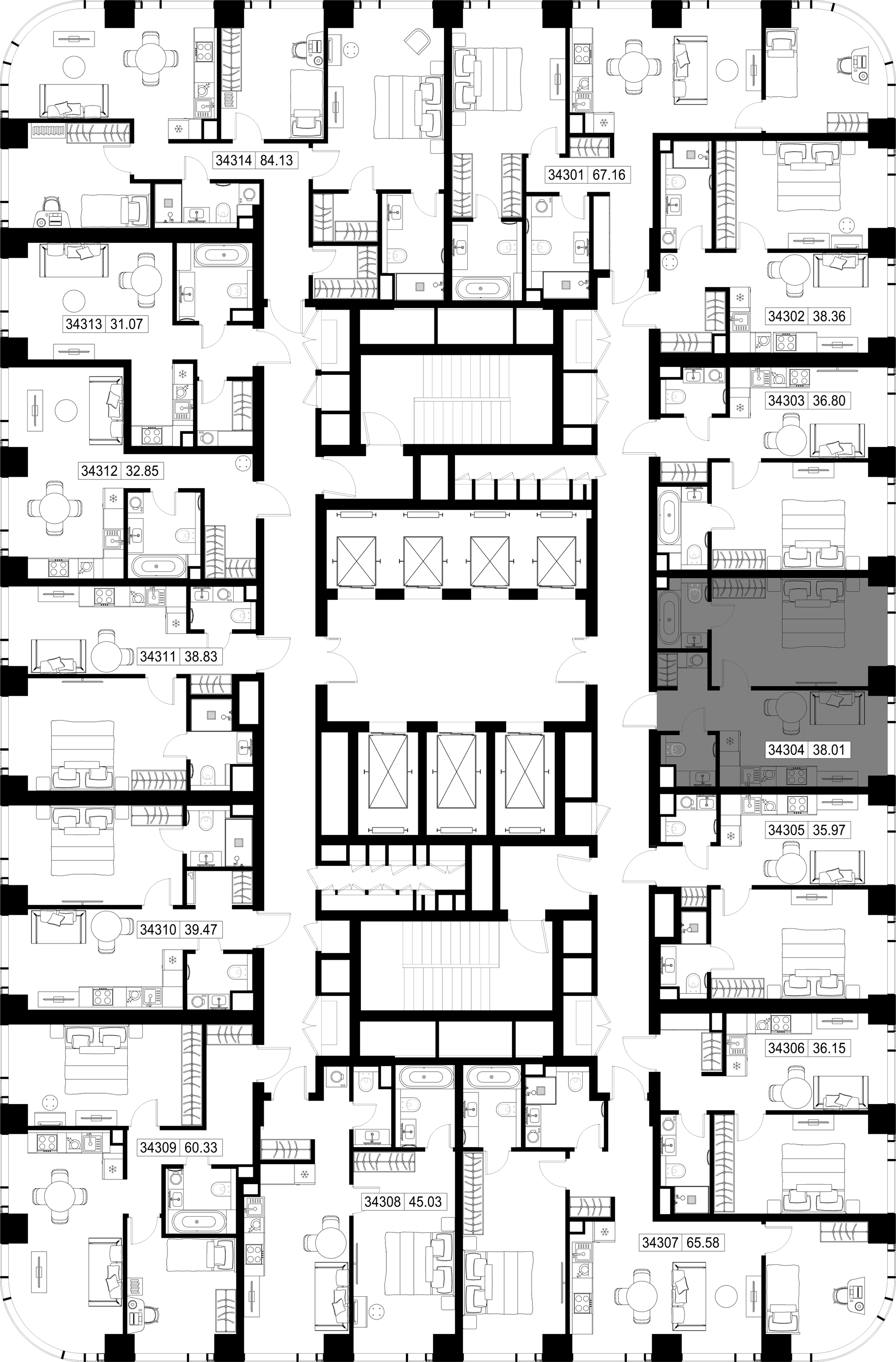 1-комн. Квартира 38.01 м², г Москва, Можайский р-н