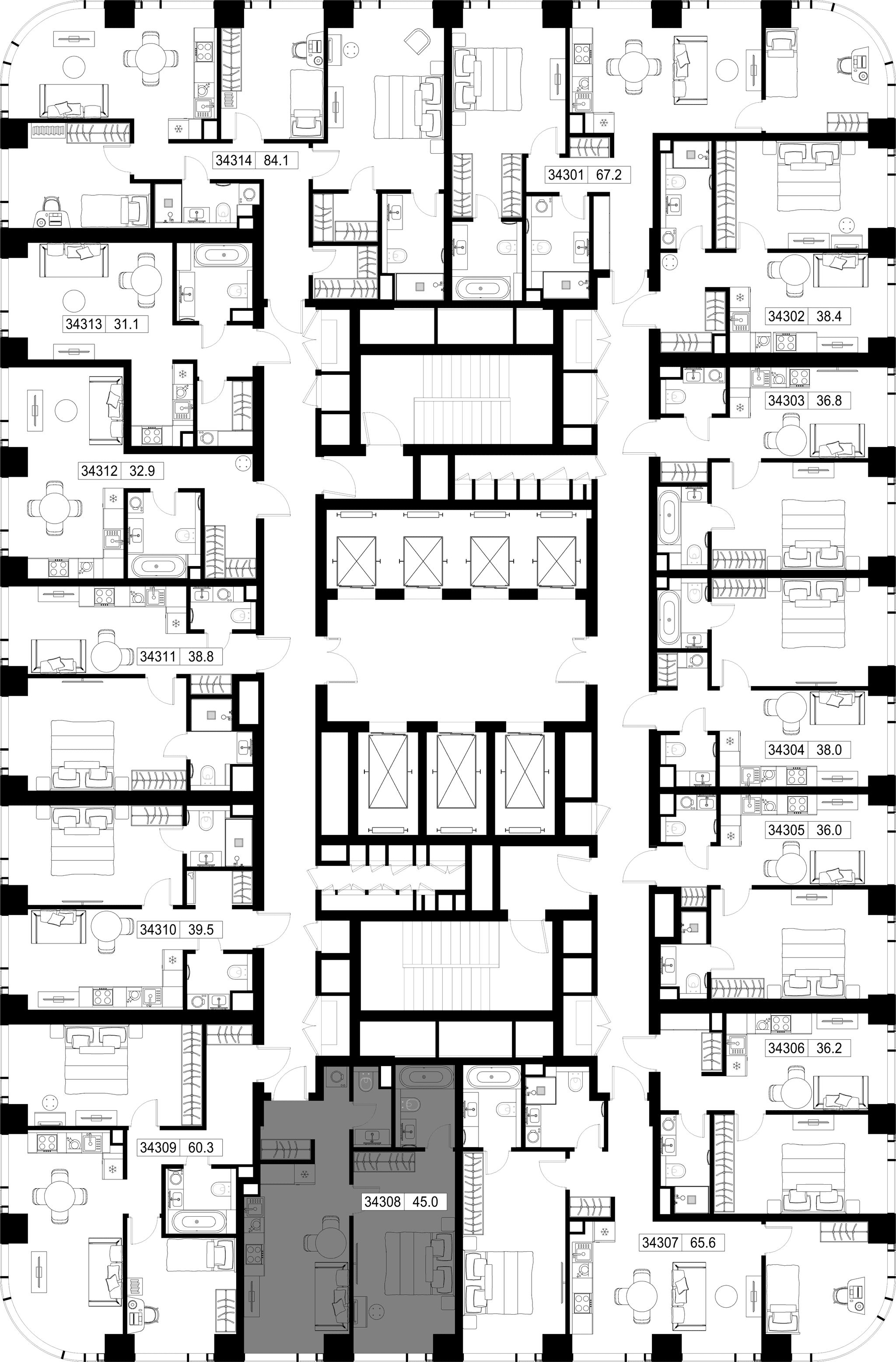 1-комн. Квартира 45.03 м², г Москва, Можайский р-н