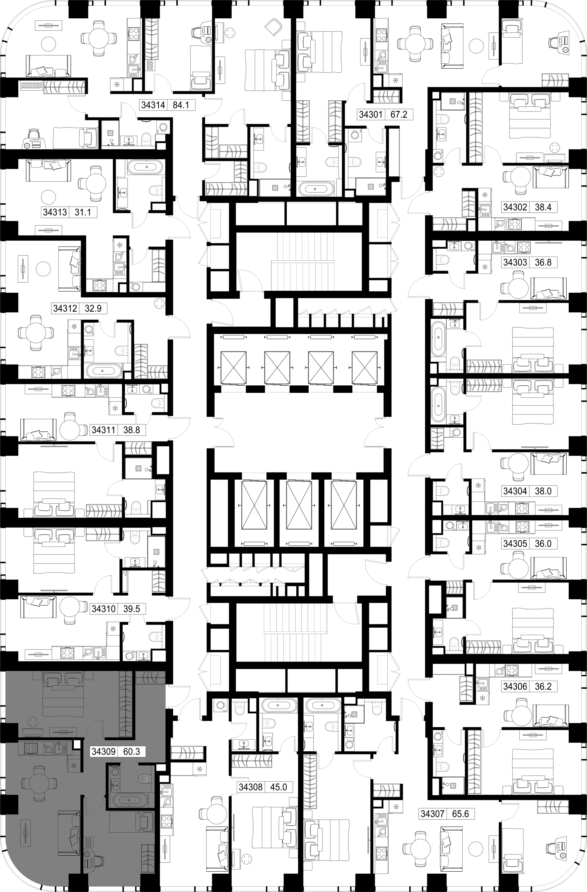 2-комн. Квартира 60.33 м², г Москва, Можайский р-н